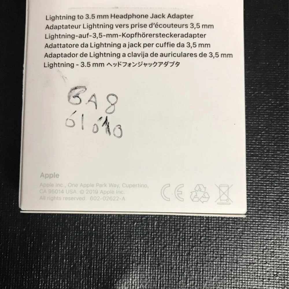 Original Apple Lightning to Headphone Jack Adapter
